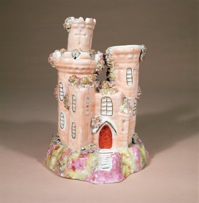 Parfumbrander in de vorm van een kasteel, waarschijnlijk Staffordshire, ca. 1835 door English School